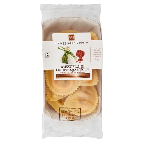 Mezzelune con Burrata e 'Nduja Il Viaggiator Goloso